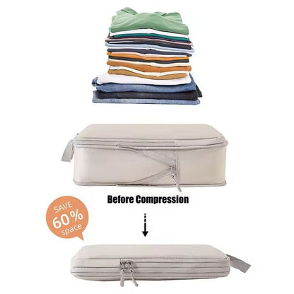 4Piece Travel Compression Packing Cubes Waterproof Organizer Set 3
