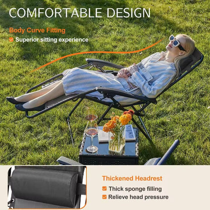 Set Of 2 Zero Gravity Recliner Chairs With Cup Holders And Adjustable Pillow 2