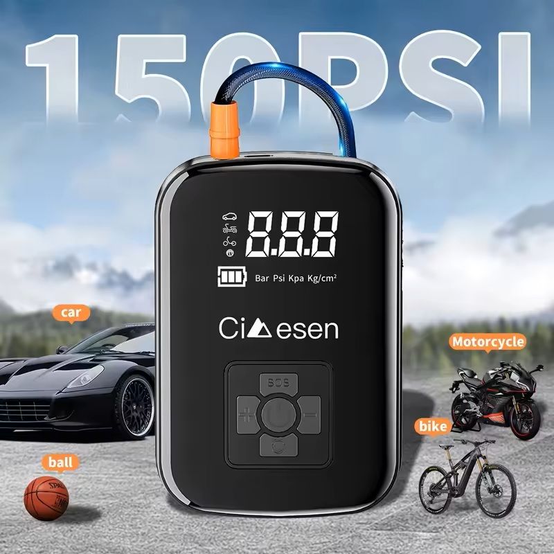 Portable Wireless Air Pump 150 PSI Electric Tire Inflator 3