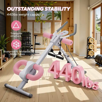 Adjustable Ab Trainer Machine Foldable Core Exercise System With Knee Support 2