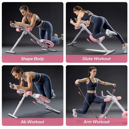 Adjustable Ab Trainer Machine Foldable Core Exercise System With Knee Support 3