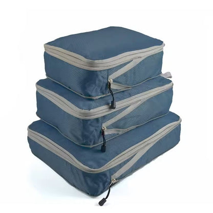 3Piece Compressible Packing Cube Set Waterproof Travel Organizer Bags 9