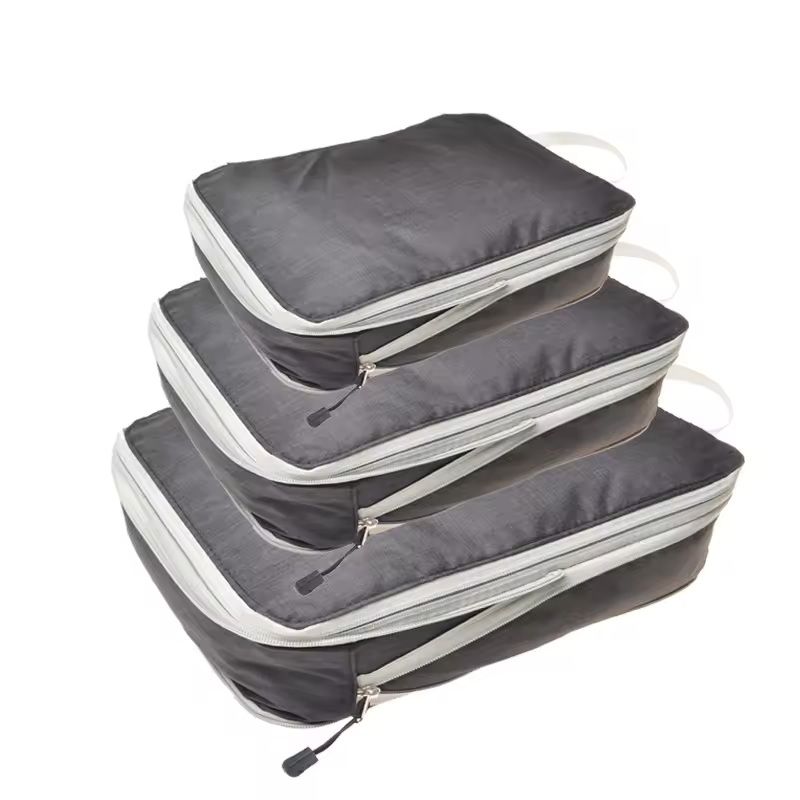 3Piece Compressible Packing Cube Set Waterproof Travel Organizer Bags 11