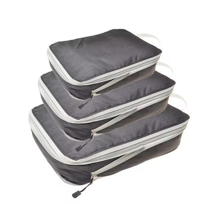 3Piece Compressible Packing Cube Set Waterproof Travel Organizer Bags 11