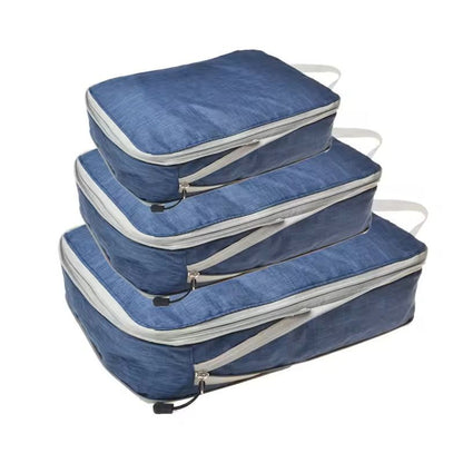3Piece Compressible Packing Cube Set Waterproof Travel Organizer Bags 12