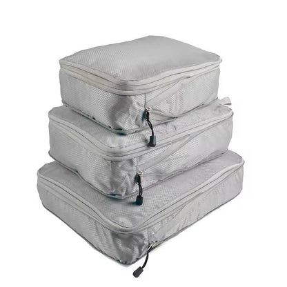 3Piece Compressible Packing Cube Set Waterproof Travel Organizer Bags 13