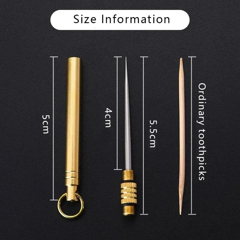 Titanium Toothpick Tube With Fruit Fork  Bottle Tool Outdoor Portable Camping Gear More Durable Tha 2