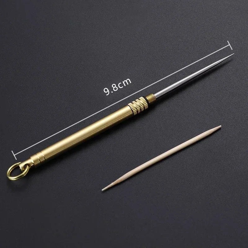 Titanium Toothpick Tube With Fruit Fork  Bottle Tool Outdoor Portable Camping Gear More Durable Tha 3