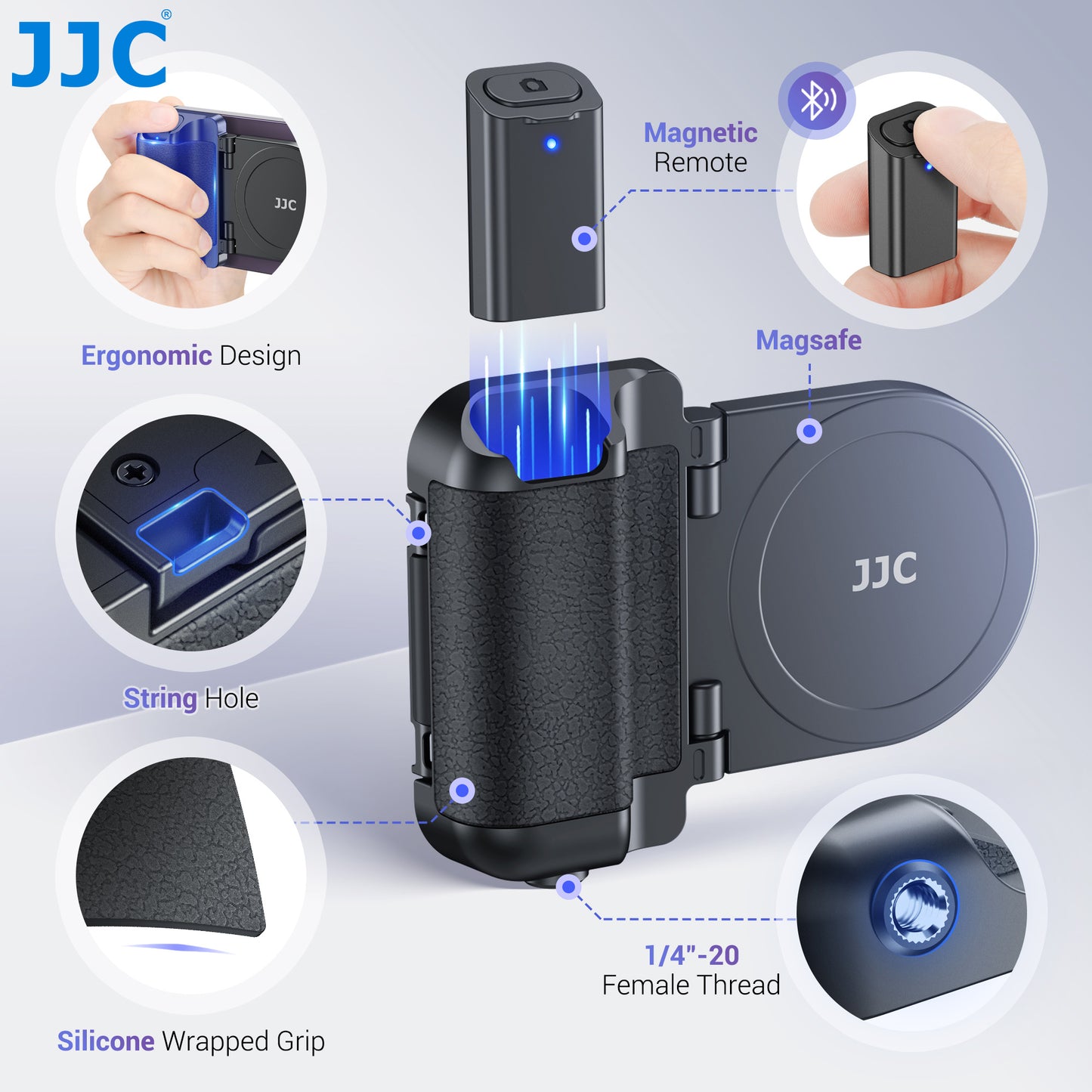 MagSafe Magnetic Phone Grip With Bluetooth Remote Tripod Mount Handheld SnapGrip Handle For IPhone  5