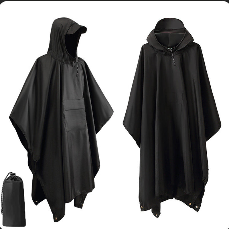 Multi-Use 3 In 1 Military Raincoat Waterproof Hooded Poncho, Camping Tent, Motorcycle Rain Cover & Travel Rainwear