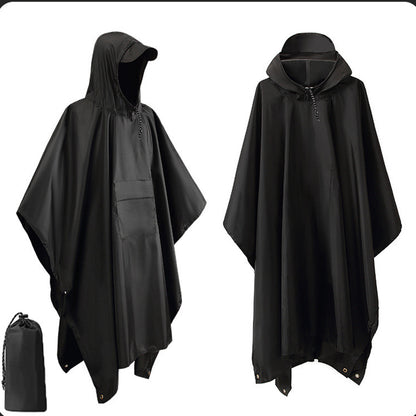 Multi-Use 3 In 1 Military Raincoat Waterproof Hooded Poncho, Camping Tent, Motorcycle Rain Cover & Travel Rainwear