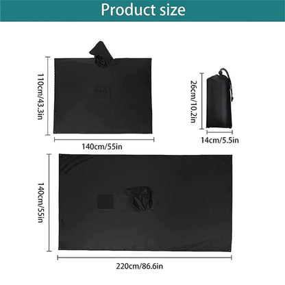 Multi-Use 3 In 1 Military Raincoat Waterproof Hooded Poncho, Camping Tent, Motorcycle Rain Cover & Travel Rainwear