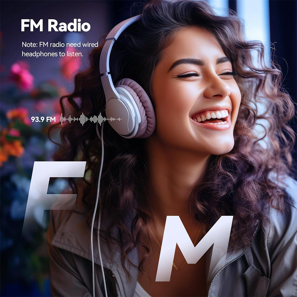 Slim Bluetooth 5.4 MP3 Player, Portable Walkman Music Player with FM Radio, eBook Reader & Recorder, Ideal for Travel