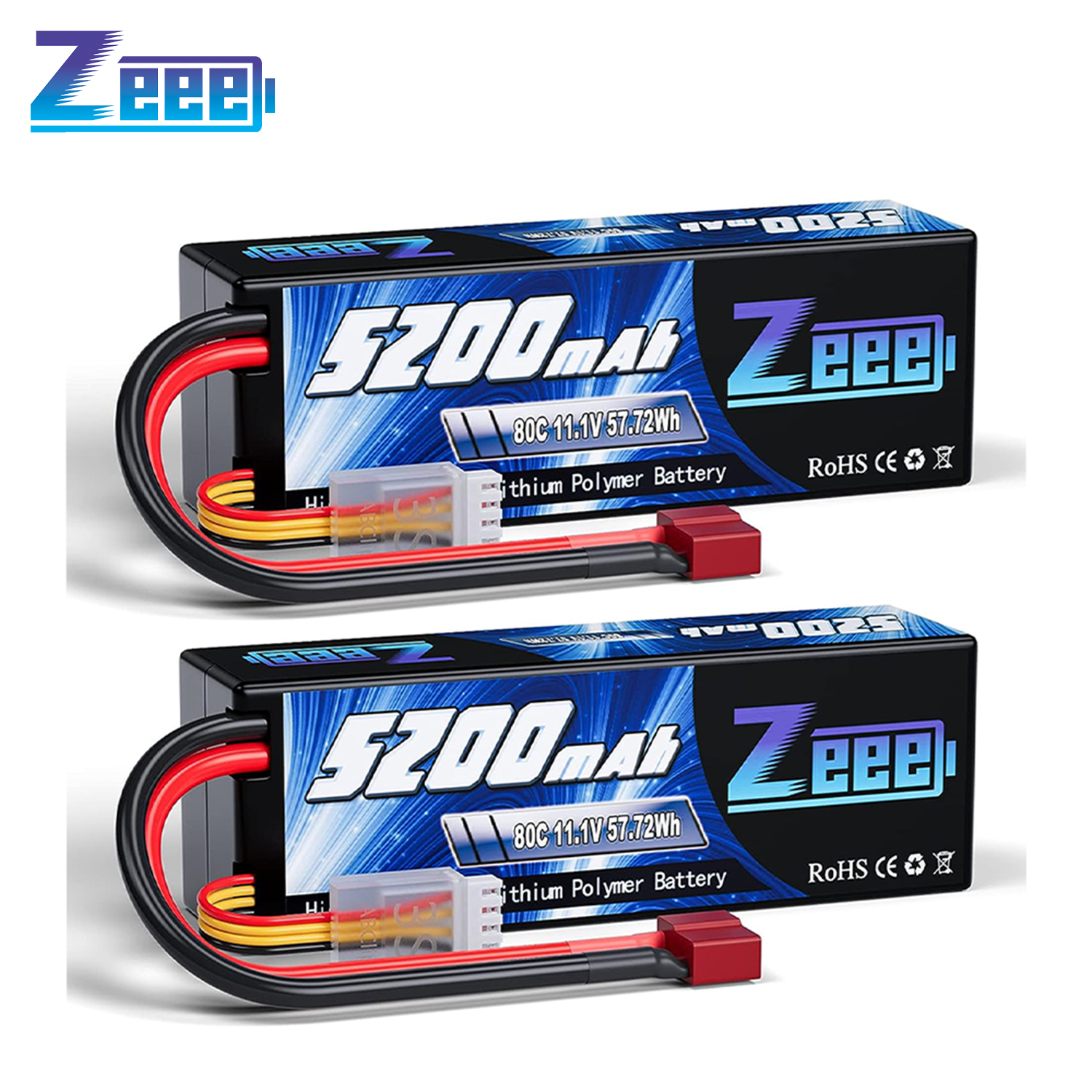 Zeee 3S 5200mAh Lipo Battery 11.1V 80C Hardcase with T/XT60/EC3/5 Plug for RC Car Buggy Truck FPV Drone Model Parts