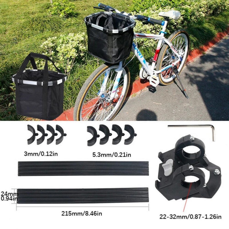 2-in-1 Detachable Bicycle Front Basket for Small Dogs, Pet Carrier Handlebar Bag for MTB Cycling, Foldable Hanging Bike
