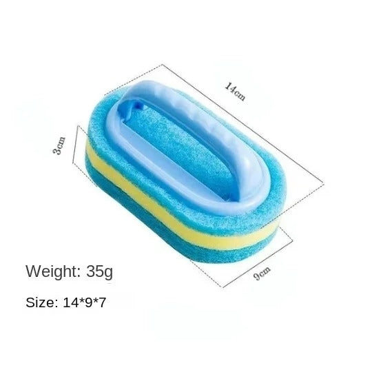 Multifunctional Household Cleaning Brush With Handle, Durable Scrubbing Sponge for Kitchen, Bathroom, Tub & Dish Soap