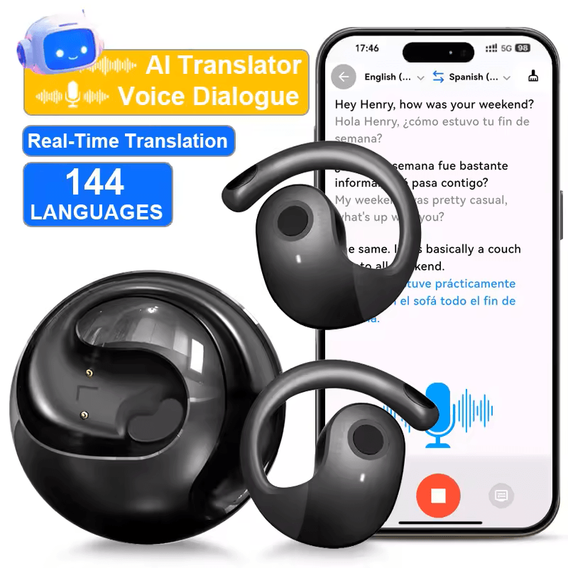 GreatWall AI Translator Earbuds  RealTime Wireless Bluetooth Earphones With 144Language Support 8