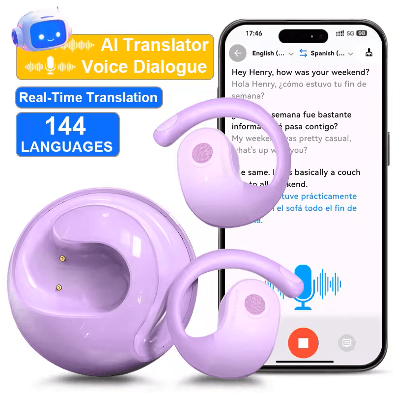GreatWall AI Translator Earbuds  RealTime Wireless Bluetooth Earphones With 144Language Support 9