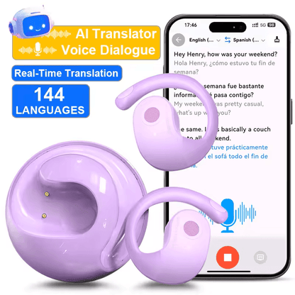 GreatWall AI Translator Earbuds  RealTime Wireless Bluetooth Earphones With 144Language Support 9