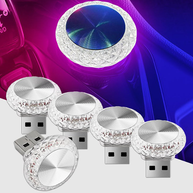Mini USB Car Ambient Light, LED Decorative Interior Atmosphere Lamp for Auto, Laptop, Plug & Play Portable Night Light