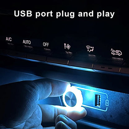 Mini USB Car Ambient Light, LED Decorative Interior Atmosphere Lamp for Auto, Laptop, Plug & Play Portable Night Light