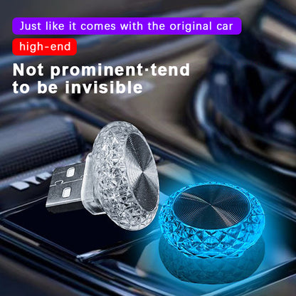 Mini USB Car Ambient Light, LED Decorative Interior Atmosphere Lamp for Auto, Laptop, Plug & Play Portable Night Light