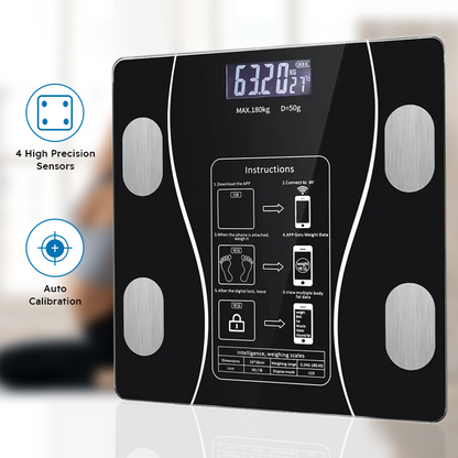 Wireless Smart Body Fat Scale Wireless with LED Digital Bathroom Weight Scale Display & Bluetooth Body Composition Scale
