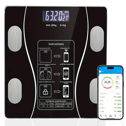 Wireless Smart Body Fat Scale Wireless with LED Digital Bathroom Weight Scale Display & Bluetooth Body Composition Scale