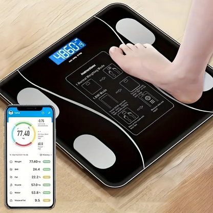 Wireless Smart Body Fat Scale Wireless with LED Digital Bathroom Weight Scale Display & Bluetooth Body Composition Scale