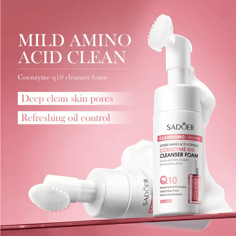 Vitamin C Face Wash with Q10 Brightening and Moisturizing Cleanser for Daily Skincare