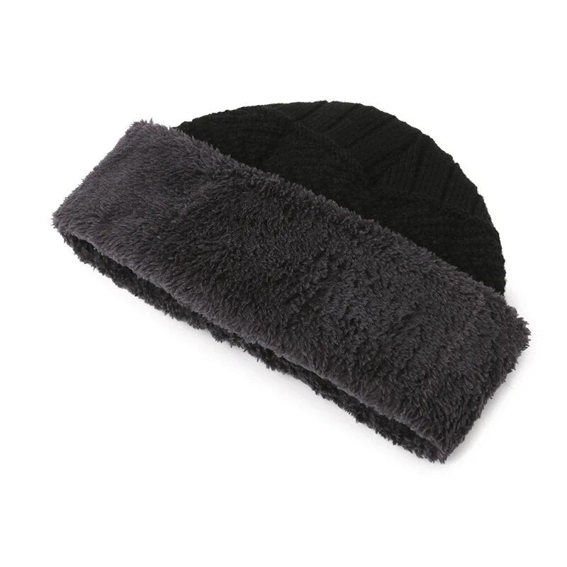 3-Piece Men Winter Set, Windproof Hat, Outdoor Scarf & Gloves | One Plus Cashmere Insulated Knit Hat for Extreme Cold