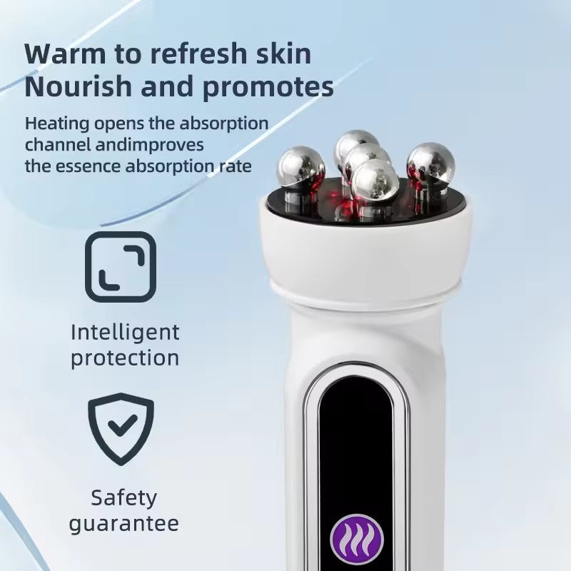 3in1 EMS RF Facial Roller Massager, Skin Tightening Microcurrent Beauty Tool for Wrinkles, Anti-Aging