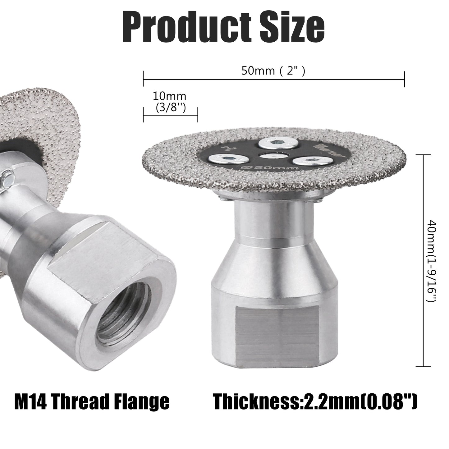 M14 Flange Diamond Cutting Disc, Vearter Vacuum Brazed Engraving Saw Blade for Marble, Tile, Ceramic, Stone, Concrete