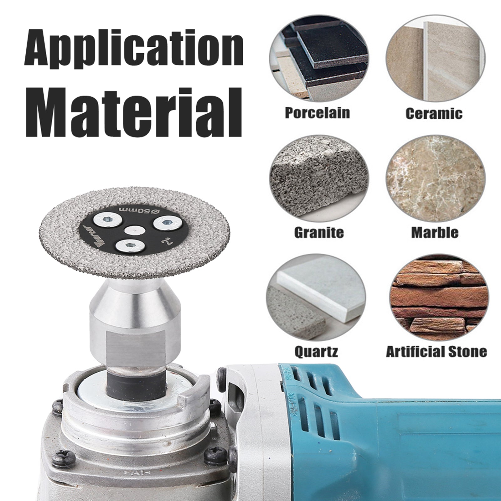 M14 Flange Diamond Cutting Disc, Vearter Vacuum Brazed Engraving Saw Blade for Marble, Tile, Ceramic, Stone, Concrete