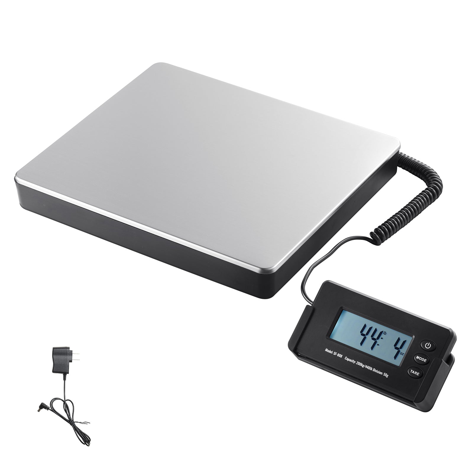 Digital Shipping Scale with Timer & Tare Function, HD LCD Screen, Portable Package Postal Scale for Home & Post Office