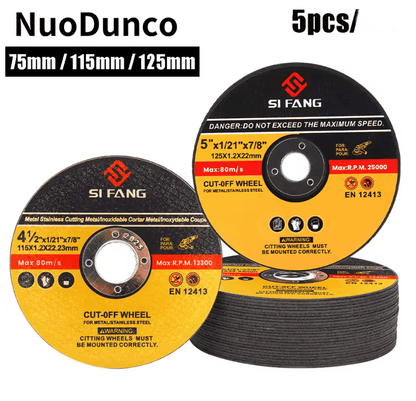 5 Piece Metal Cutting Disc Set for Angle Grinders with Resin Grinding Wheel for Steel and Wood