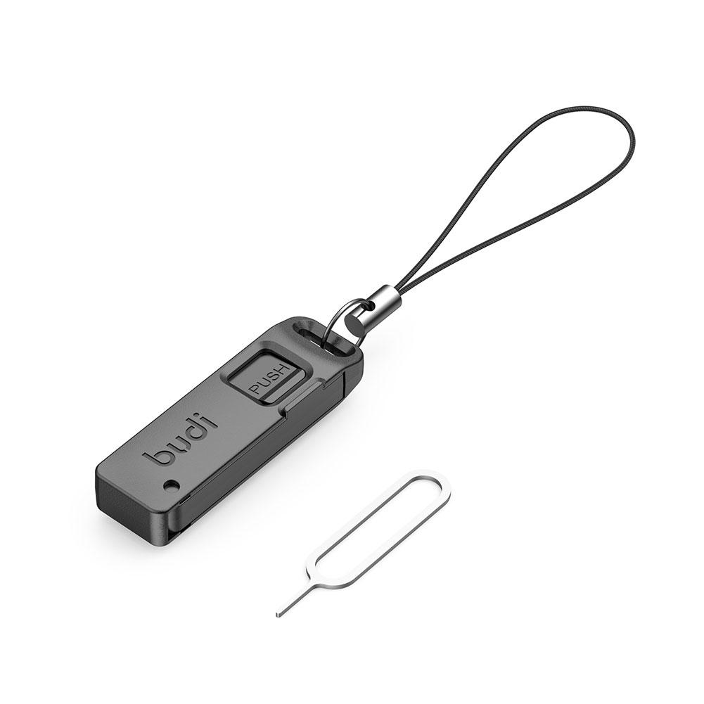 Universal SIM Card Ejector Pin with Keychain Storage Box Anti Lost SIM TF Card Tray Opener for Mobile Phones and Tablets