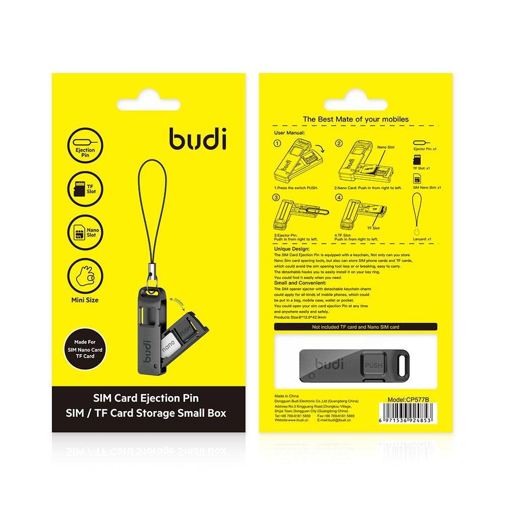 Universal SIM Card Ejector Pin with Keychain Storage Box Anti Lost SIM TF Card Tray Opener for Mobile Phones and Tablets