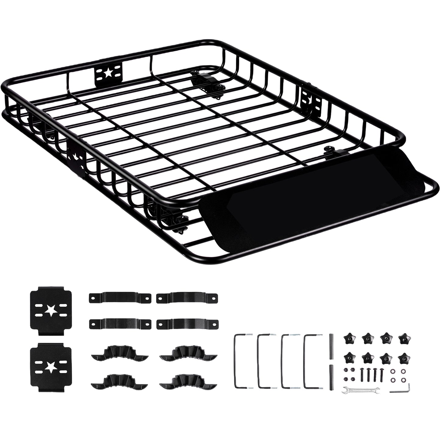 Heavy-Duty Roof Rack Cargo Basket, Rooftop Cargo Carrier for SUV, Truck & Vehicle, Rust-Resistant, Aerodynamic Design