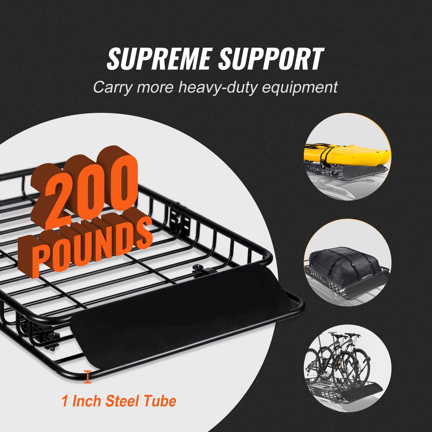 Heavy-Duty Roof Rack Cargo Basket, Rooftop Cargo Carrier for SUV, Truck & Vehicle, Rust-Resistant, Aerodynamic Design