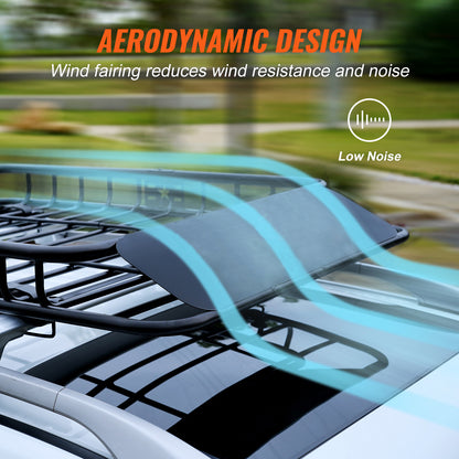 Heavy-Duty Roof Rack Cargo Basket, Rooftop Cargo Carrier for SUV, Truck & Vehicle, Rust-Resistant, Aerodynamic Design