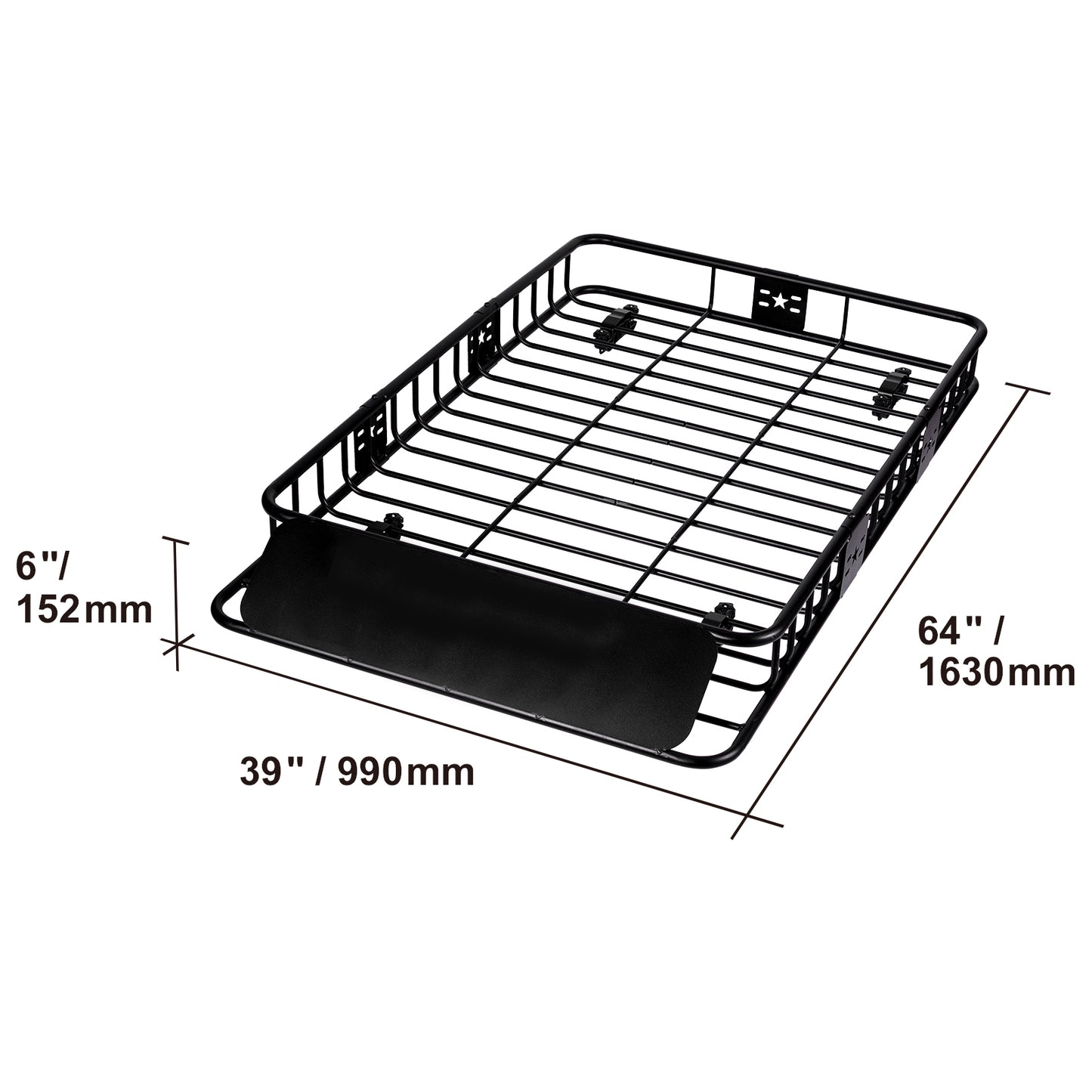Heavy-Duty Roof Rack Cargo Basket, Rooftop Cargo Carrier for SUV, Truck & Vehicle, Rust-Resistant, Aerodynamic Design