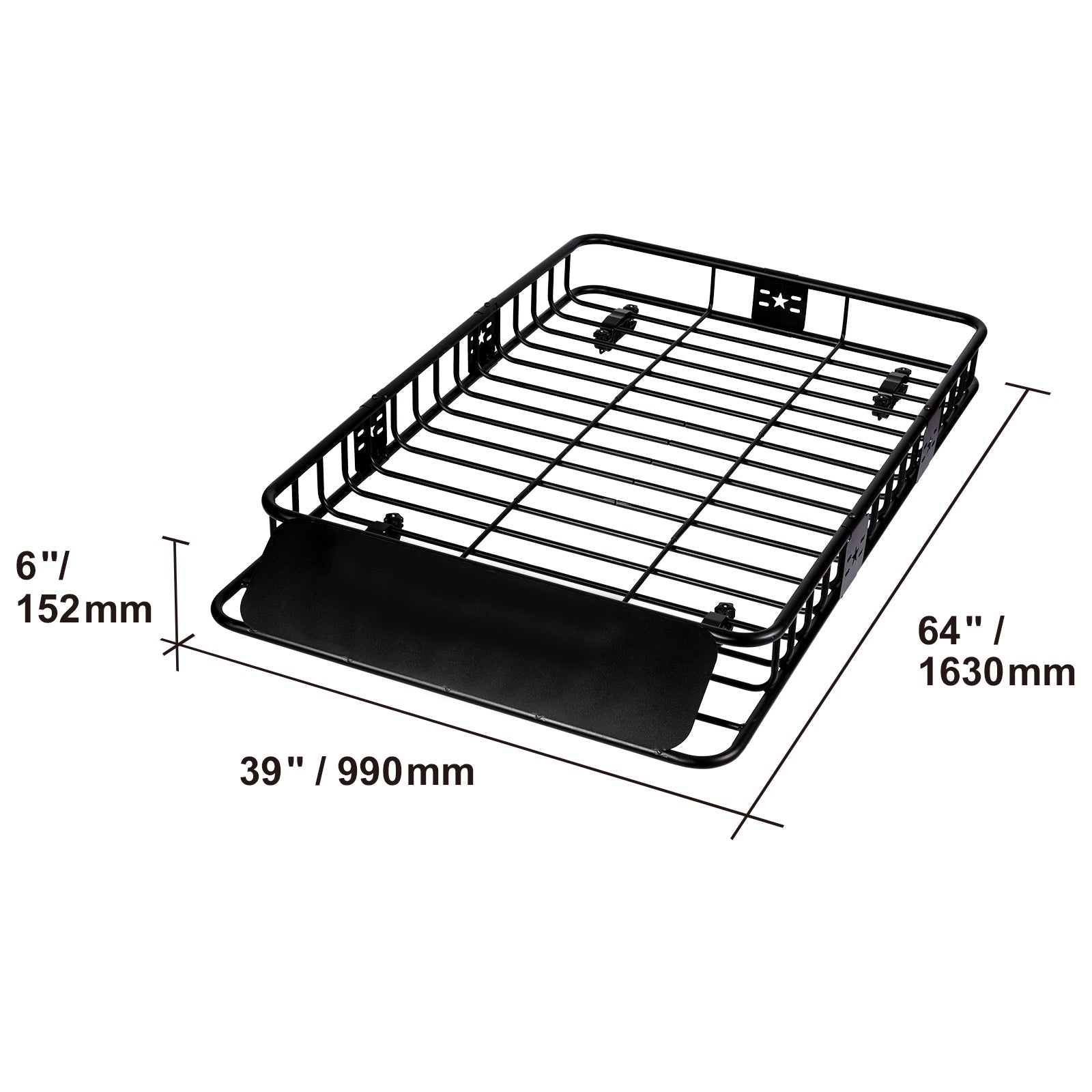 Heavy-Duty Roof Rack Cargo Basket, Rooftop Cargo Carrier for SUV, Truck & Vehicle, Rust-Resistant, Aerodynamic Design