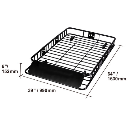 Heavy-Duty Roof Rack Cargo Basket, Rooftop Cargo Carrier for SUV, Truck & Vehicle, Rust-Resistant, Aerodynamic Design