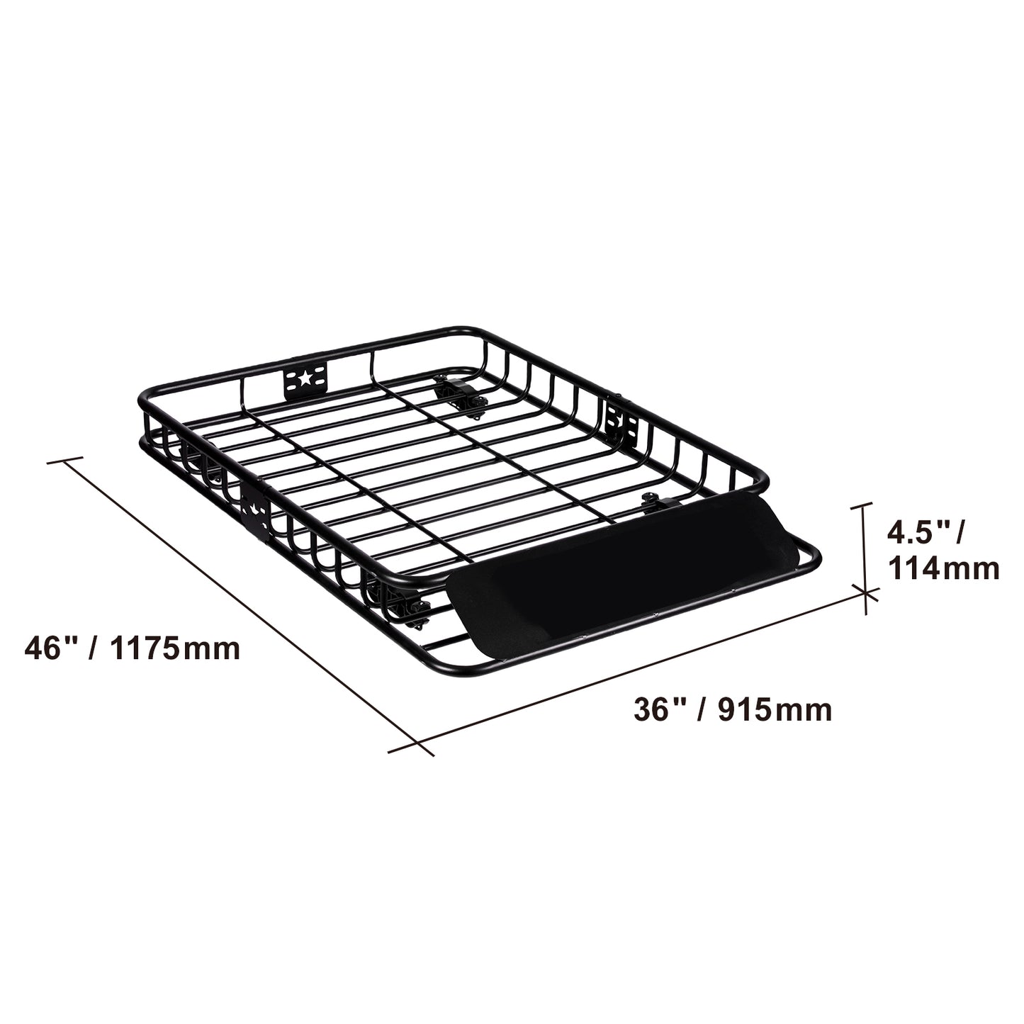 Heavy-Duty Roof Rack Cargo Basket, Rooftop Cargo Carrier for SUV, Truck & Vehicle, Rust-Resistant, Aerodynamic Design