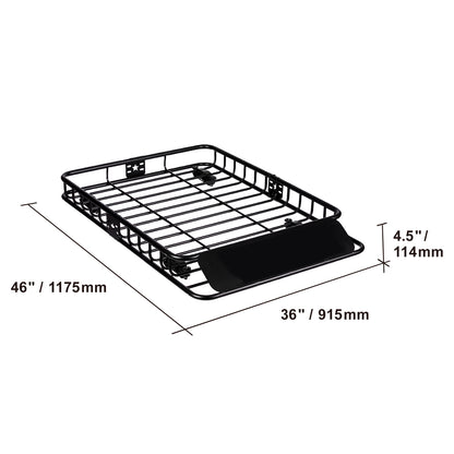 Heavy-Duty Roof Rack Cargo Basket, Rooftop Cargo Carrier for SUV, Truck & Vehicle, Rust-Resistant, Aerodynamic Design