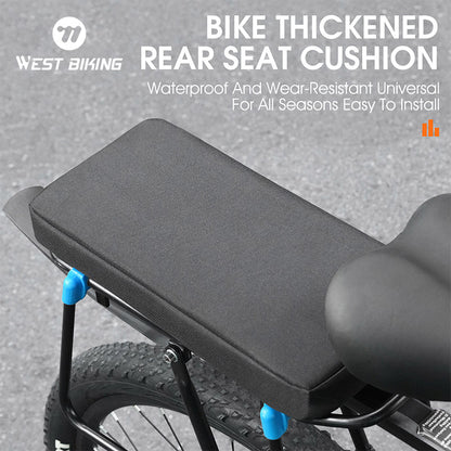 Biking Soft Rear Rack Bicycle Seat Cushion for Children, Comfortable, Detachable & Washable MTB Back Seat Mat