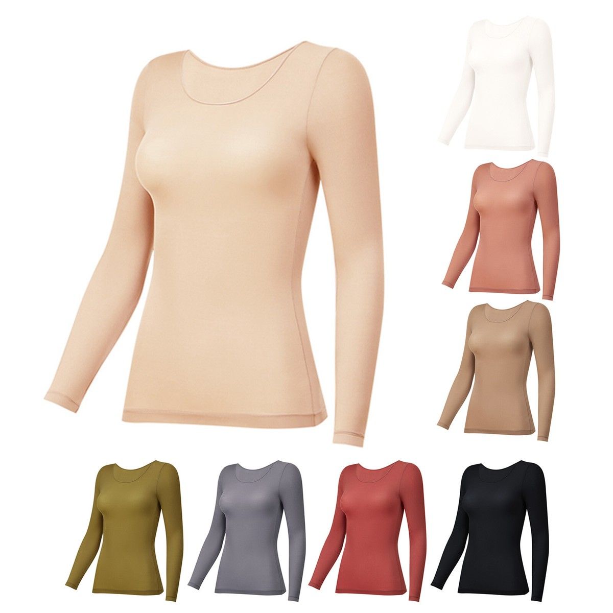 Womens Thermal Long Sleeve TShirt  Lightweight Winter Bottoming Shirt For Cold Weather Layering 3