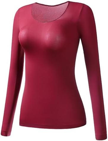 Womens Thermal Long Sleeve TShirt  Lightweight Winter Bottoming Shirt For Cold Weather Layering 12