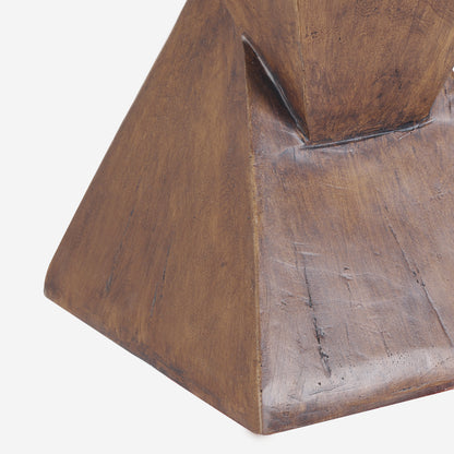Lightweight Concrete Accent Table, Modern Geometry Side Table for Indoor and Outdoor Use, Compact Bedside End Table